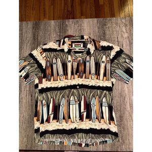 Banana Jack Honolulu Short sleeve Hawaiian Shirt Surfboards men’s Medium